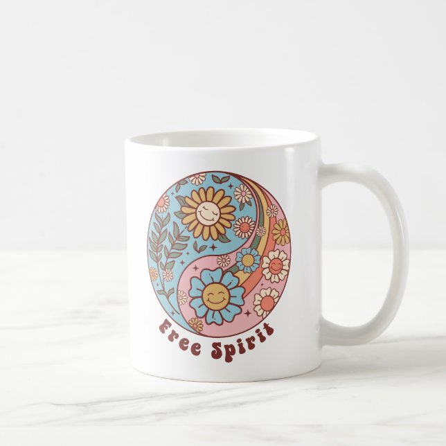 Boho Retro Flowers Kaffemugg (Höger)