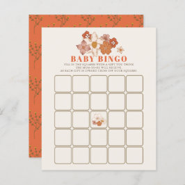 Boho Retro Groovy Blommigt Baby Shower Bingo Game