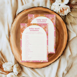 Boho Retro Groovy Blommigt Ord-spelkort OSA Kort