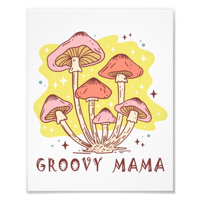 Boho Retro Groovy Mamma Fototryck (Framsidan)