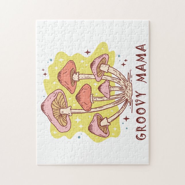Boho Retro Groovy Mamma Pussel (Vertikal)