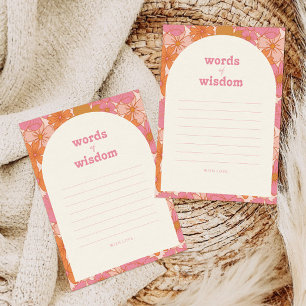 Boho Retro Groovy Ord of Wisdom Advice Card OSA Kort