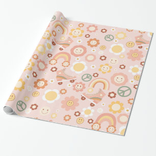 boho retro hippie groovy pastel presentpapper