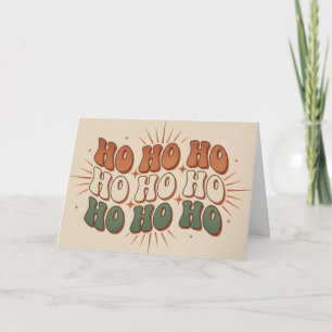 Boho Retro Ho Ho Ho Jul Helgkort