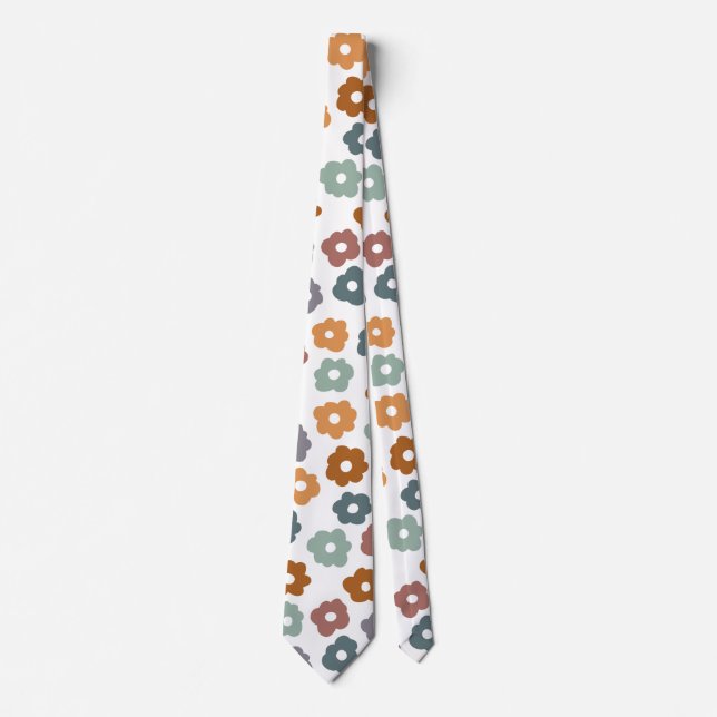 Boho Retro Jordnära Blommor och Botanisk Charm Slips (Framsida)