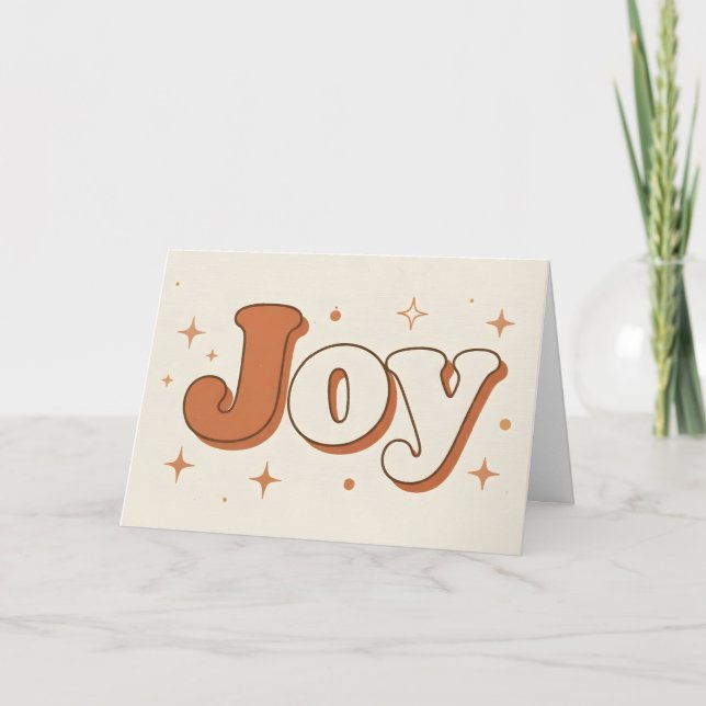 Boho Retro Joy Christmas Helgkort (Framsida)
