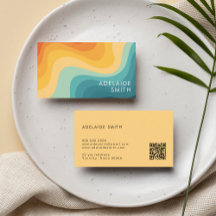 Boho Retro Klassisk Färg Våg Minimalistisk Qr Kod