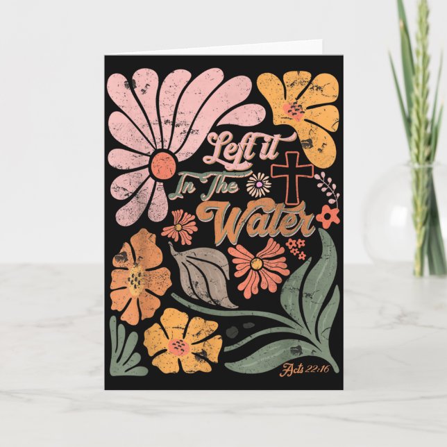Boho Retro Kristna Lämnade Det I Vattnet Män Kvinn Kort (Framsida)