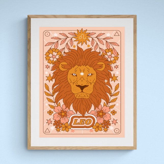 Boho Retro Leo Zodiac Poster (Skapare uppladdad)