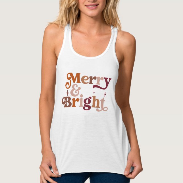 Boho Retro Merry och Bright Linne Med Racerback (Framsida)
