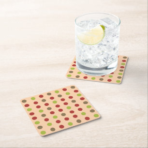 Boho Retro Modern Dot Papper Underlägg Kvadrat