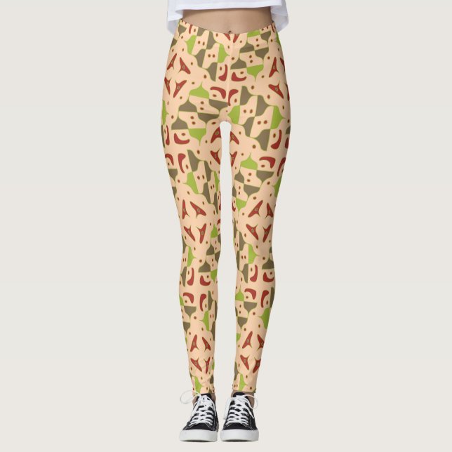 Boho Retro Modern Graphic Leggings (Framsida)