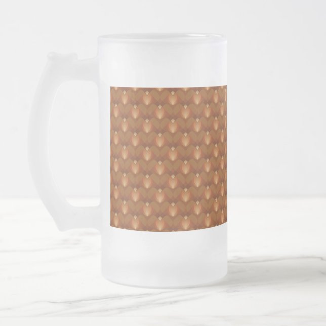 Boho Retro Mönster i 70-talsstil Frostat Ölglas (Vänster)