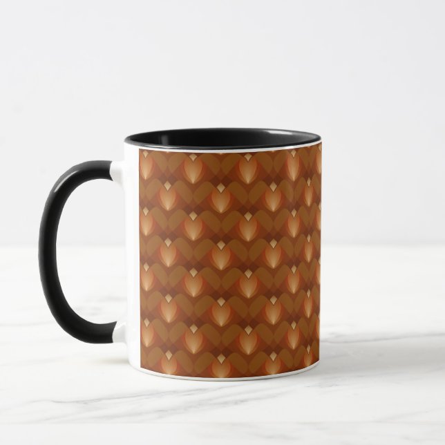 Boho Retro Mönster i 70-talsstil Mugg (Vänster)
