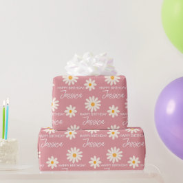 Boho retro-ökens daisy-personlig födelsedag presentpapper