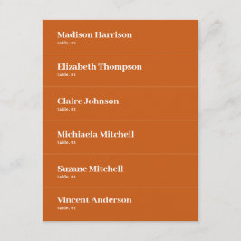 Boho Retro Orange Bröllop Place DIY Inbjudningar