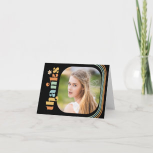 Boho Retro Photo Studenten Foldover Tack Kort