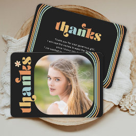 Boho Retro Photo Studenten Tack Kort