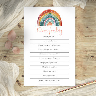 Boho Retro Rainbow Önskemål för babyvisningsspel Flygblad