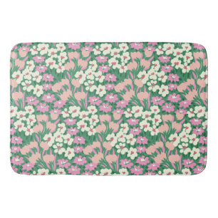 Boho Retro Rosa and Sage Cute Blommigt Badrumsmatta