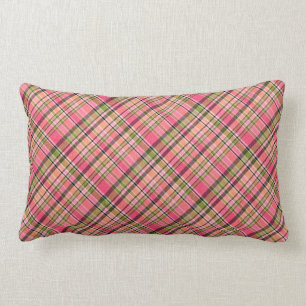 Boho Retro-Rosa/Grönt-planerad samordning Lumbarkudde