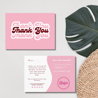 Boho Retro Rosa Shopping Small Branding Tack Visitkort