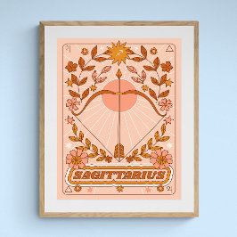 Boho Retro Sagittarius Zodiac Poster