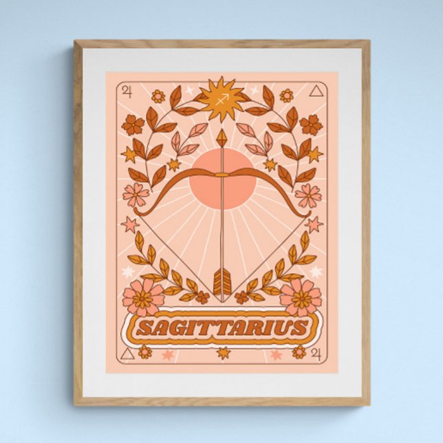 Boho Retro Sagittarius Zodiac Poster (Skapare uppladdad)