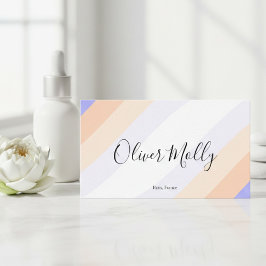 Boho Retro Script Abstract Wavy Lines Pastel Visitkort