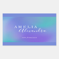 Boho Retro Script Abstrakt Lila Gradient Blue