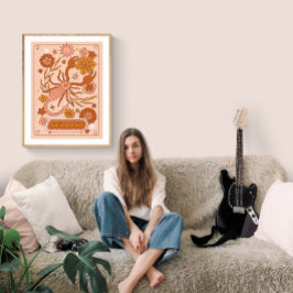 Boho Retro Skorpion Zodiak Poster