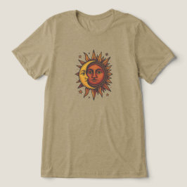 Boho Retro Sol och Måne Unisex T Shirt