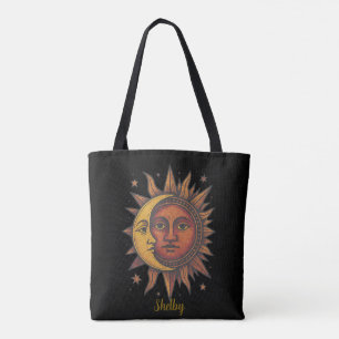 Boho Retro Sol och Måne Unisex Tygkasse