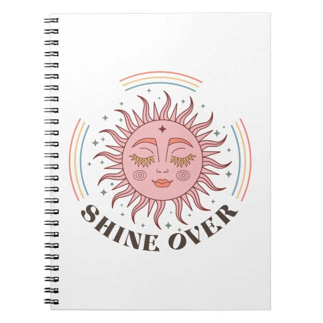 Boho Retro Sol Shine Anteckningsbok (Framsidan)