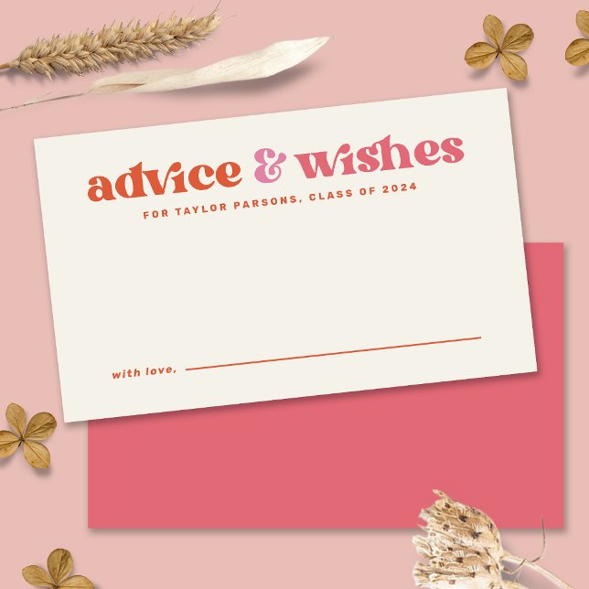 Boho Retro Studenten Advice och Önskemål Card Rådkort (Skapare uppladdad)