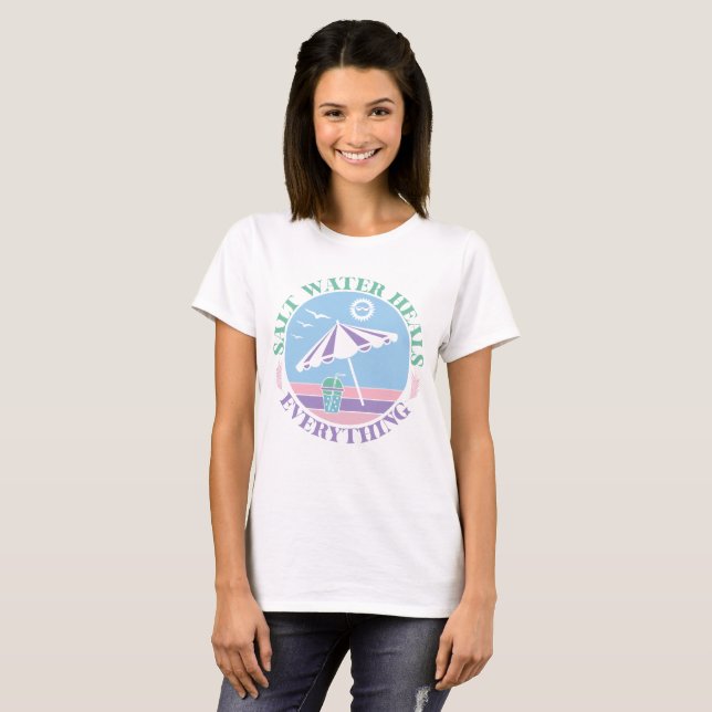 Boho Retro Summer T Shirt (Hel framsida)