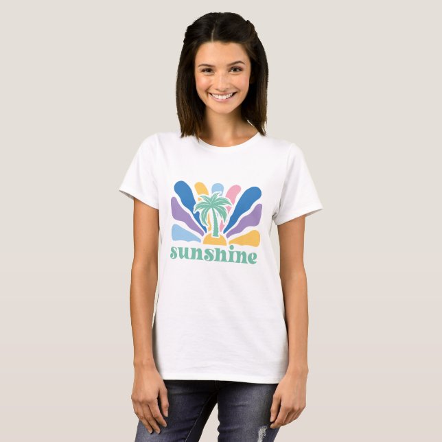 Boho Retro Summer T Shirt (Hel framsida)