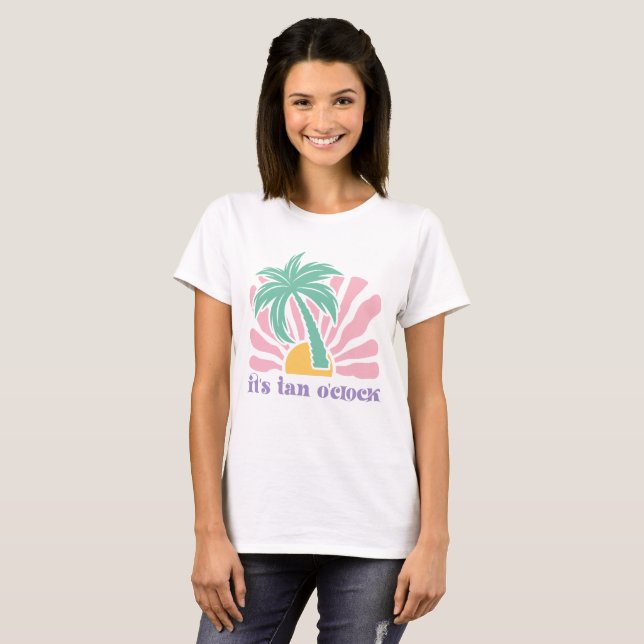 Boho Retro Summer T Shirt (Hel framsida)