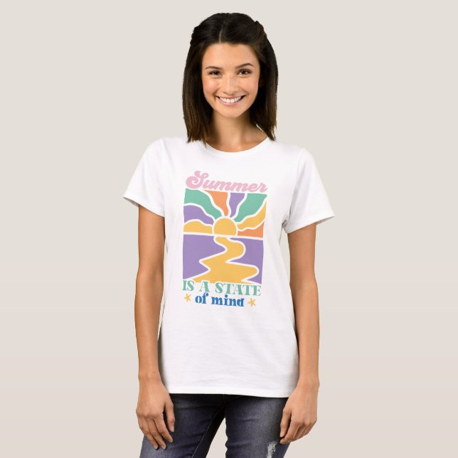 Boho Retro Summer T Shirt (Hel framsida)