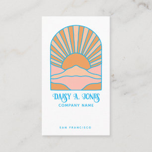 Boho Retro Sunrise Visitkort