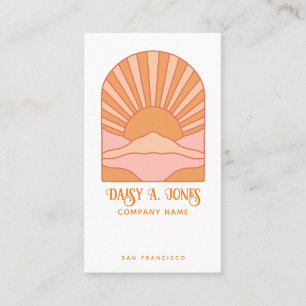 Boho Retro Sunrise Visitkort