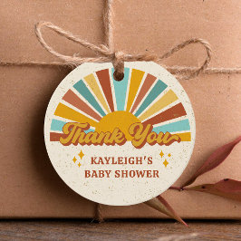 Boho Retro Sunshine Baby Shower Gåvor Etiketter