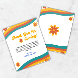 Boho Retro Sunshine Baby Shower Tacksamhetskort