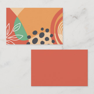 Boho retro-teckningar, blommigt konst färgstark visitkort