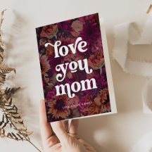 Boho Retro Text | Kärlek du Mamma Bold Blommigt