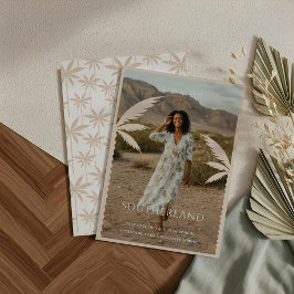 Boho Retro Tropical Handflatan Träd Studenten Phot Meddelande
