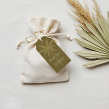 Boho Retro Tropical Handflatan Träd Studenten Tack