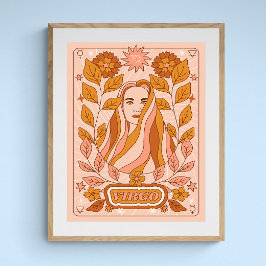 Boho Retro Våg Zodiac Poster