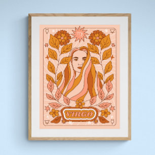 Boho Retro Våg Zodiac Poster
