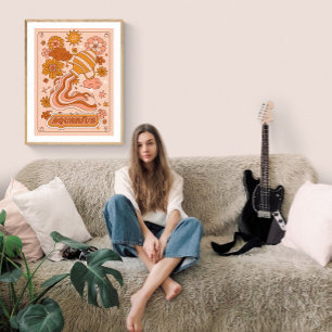 Boho Retro Vattumannen Zodiakus Poster